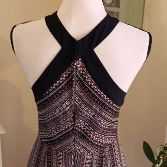 BCBGeneration Woven Fit and Flare Dress. Halter, Boho. - Picture 10 of 16